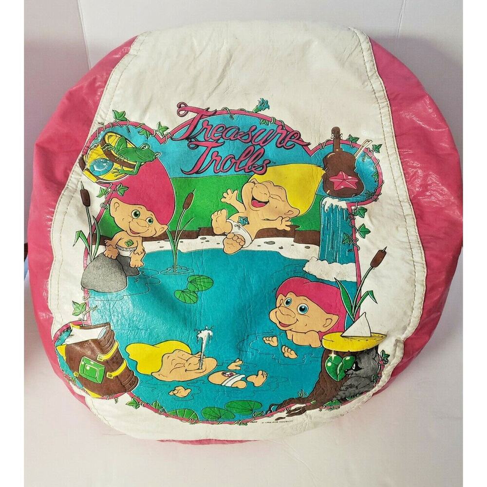 Vintage NEW 1992 Treasure Trolls Bean Bag Chair Ace Novelty